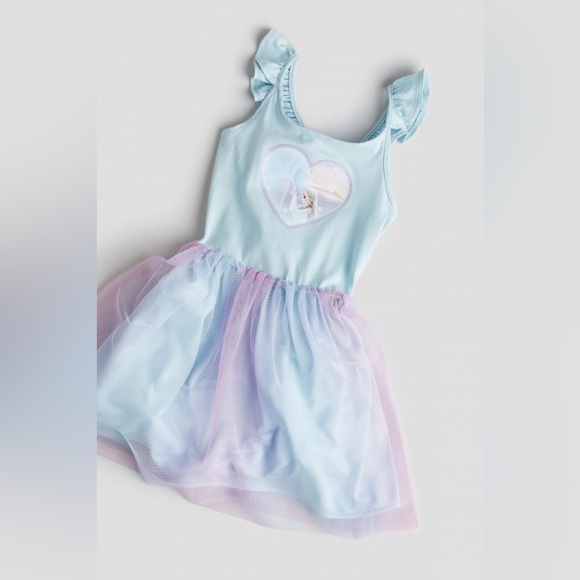 H&M Other - H&M Kids Disney Elsa Frozen Tulle Dress Blue Purple Tutu 5T Princess